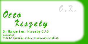 otto kiszely business card