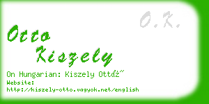 otto kiszely business card